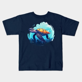 Blue turtle Kids T-Shirt